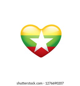 Myanmar flag, vector illustration on a white background