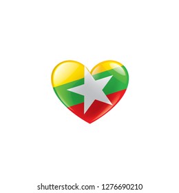 Myanmar flag, vector illustration on a white background