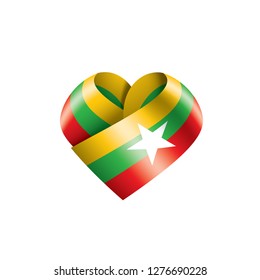 Myanmar flag, vector illustration on a white background