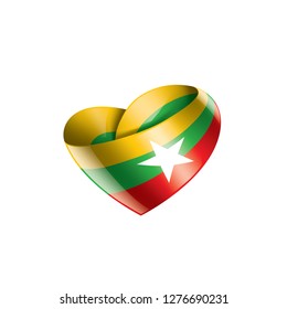 Myanmar flag, vector illustration on a white background