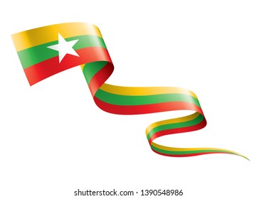 Myanmar flag, vector illustration on a white background