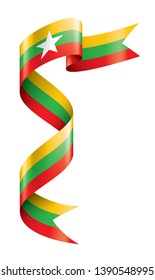 Myanmar flag, vector illustration on a white background