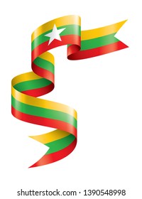 Myanmar flag, vector illustration on a white background