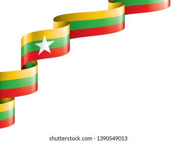 Myanmar flag, vector illustration on a white background