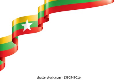 Myanmar flag, vector illustration on a white background