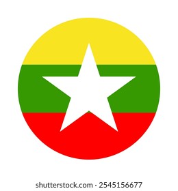 Myanmar flag vector illustration. Simple flag Myanmar icon emoji design.