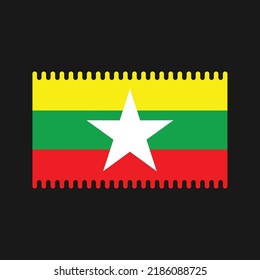 Vector de bandera de Myanmar. Bandera nacional