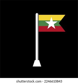 vector de bandera de myanmar. muy adecuado para ser utilizado como imagen, portada de libro.