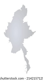 Myanmar grey map. vector illustration