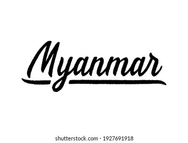 Myanmar hand lettering on white background.