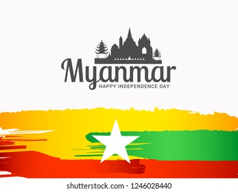 Myanmar independence day background.