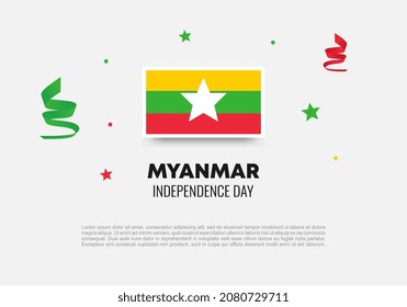 Myanmar independence day background banner poster for celebration on January 4 th.