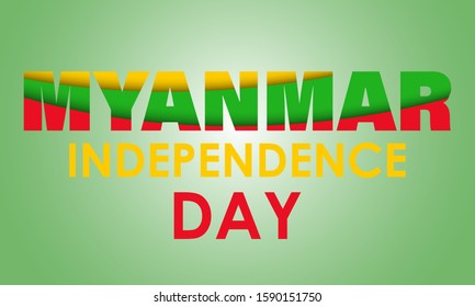 Myanmar independence day background. January 4 th. Poster, card, banner, background design. Vector illustration eps 10