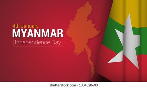 Myanmar Independence Day Background. Vector Illustration