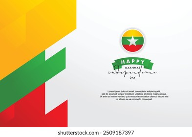 Myanmar Independence Day Celebrate Design Template
