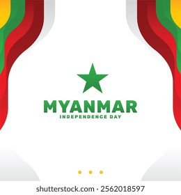 Myanmar Independence Day Celebration, Festive and Patriotic Design