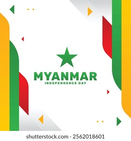 Myanmar Independence Day Celebration, Festive and Patriotic Design