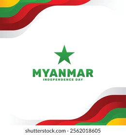 Myanmar Independence Day Celebration, Festive and Patriotic Design