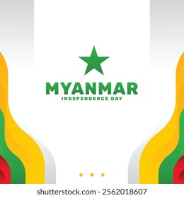 Myanmar Independence Day Celebration, Festive and Patriotic Design