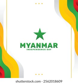 Myanmar Independence Day Celebration, Festive and Patriotic Design