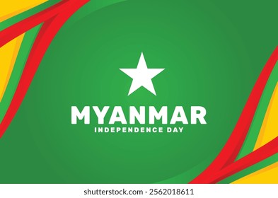 Myanmar Independence Day Celebration, Festive and Patriotic Design