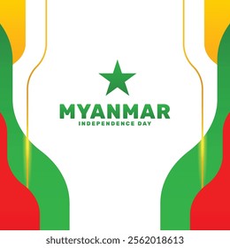 Myanmar Independence Day Celebration, Festive and Patriotic Design