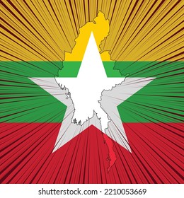 Myanmar Independence Day Map Design