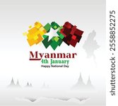 Myanmar Independence Day Vector Design Illustration Vol 02