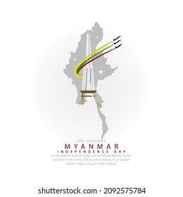 Myanmar Independence Day. Vector Illustration. January 4th