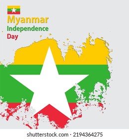 Myanmar Independence Day Vector Template Design