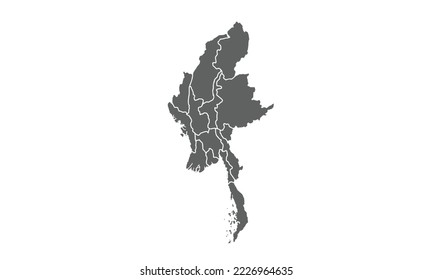 Myanmar aislado de fondo blanco.