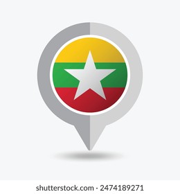 Myanmar Location Pin Icon Vektorillustration