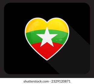 Icono de la bandera del Orgullo de Amor de Myanmar
