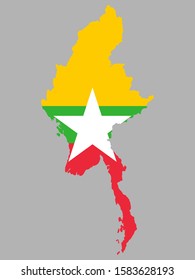 Myanmar map flag vector illustration Eps 10