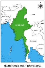 Myanmar map Geo wallpaper