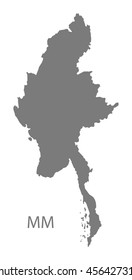 Myanmar Map grey