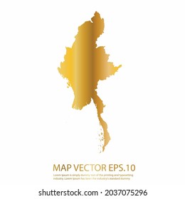 Myanmar map High Detailed on white background. gold gradient color. Abstract design vector illustration eps 10