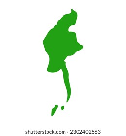 Myanmar map icon. Myanmar topography. Vector.