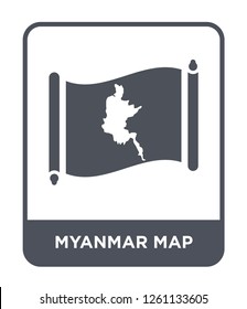 myanmar map icon vector on white background, myanmar map trendy filled icons from Countrymaps collection, myanmar map simple element illustration