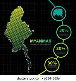 Myanmar map infographic design template