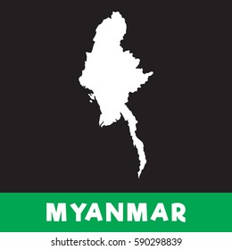myanmar map minimalist with white color simple