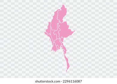Myanmar Map color rosa Archivos de calidad de fondo png