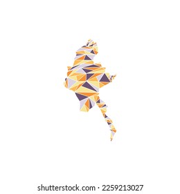 Myanmar Map Polygon Vector Design