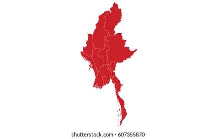 Myanmar map red color