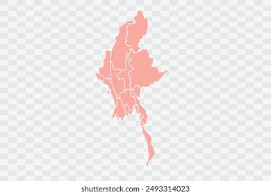 Myanmar Map salmon Color Background quality files png