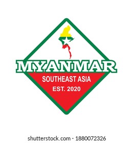 Vector de mapas de Myanmar, logotipo de Asia