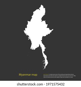 Myanmar map white color High Detailed on dark background. Abstract design vector illustration eps 10