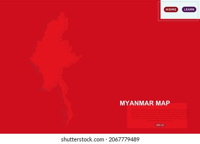 Myanmar Map - World Map International vector template with red color and outline sketch isolated on red background for education, design, website, banner - Vector illustration eps 10