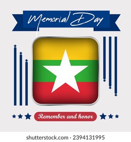 Myanmar Memorial Day Vector Illustration