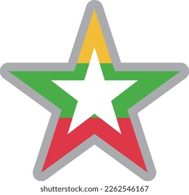 Myanmar national flag icon vector Illustration material